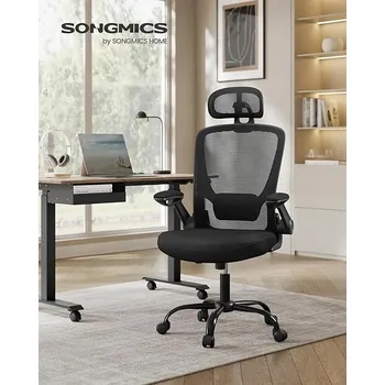 Ergonomická kancelářská židle SONGMICS OBN047B01 otočná, síťovaná, černá