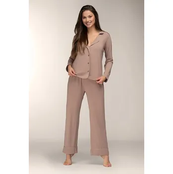 Dámské pyžamo Luxusní dámské pyžamo Mocca Ease hnědé L