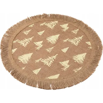 prostírání Vánoční prostírání na stůl jutové Altom Design Stromky bílé 38 cm