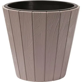 Květináč PRO Květináč WOODE + vklad mocca 48,8 cm