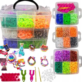 kreativní sada Sada na výrobu šperků z gumiček s kufříkem pro děti 3+