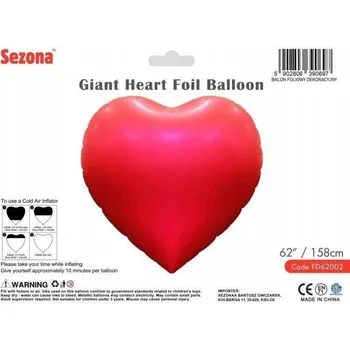 Obraz Balón červený srdce na vzduch nebo helium 158 cm