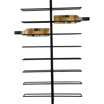 Stojan na víno Černý nástěnný kovový regál na víno počet lahví 16 Dual – PT LIVING ID_1570078