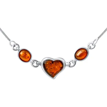 Šperk Stříbrný nárdelník Sheila s přírodními jantary AAJ360NEC3