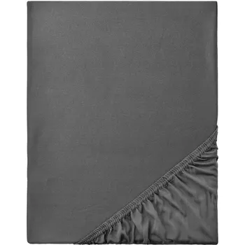 Prostěradlo Prostěradlo s gumou 200x220 Bavlna 100% Grafitové Hladké Pevné