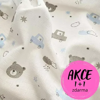 Prem plenková osuška Méďa a auto 90x100 cm