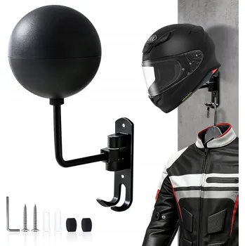 Věšák DRŽÁK VĚŠÁK NA MOTOCYKLOVÁ PŘILBA, CYKLISTICKOU PŘILBU OTOČNÝ S HÁČKEM
