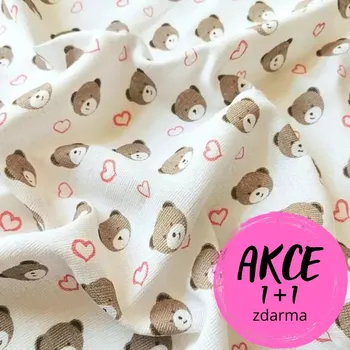 Prem plenková osuška Medvídek srdíčko růžové 90x100 cm (Osuška pro kojence)