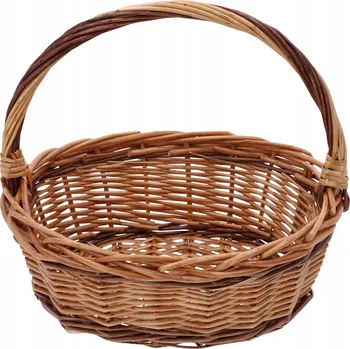 Nákupní košík Oválný hnědý proutěný košík na velikonoční svěceninu 27x22 cm