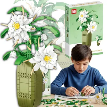 ostatní stavebnice UMĚLÉ KVĚTY STAVEBNÍ STAVEBNICE KVĚTINÁČ 548 3D STAVEBNÍ SADA