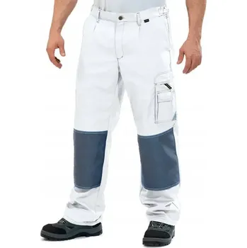 montérky Pracovní kalhoty do pasu WORK - bílé - velikost 60