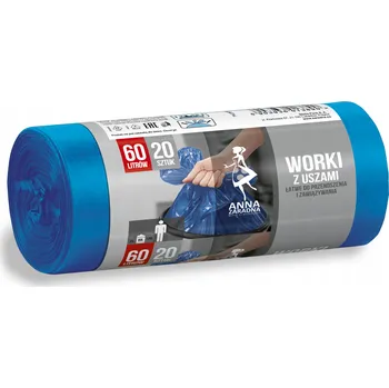 Pytle na odpadky Pytle na odpadky se stahovacími uchy Anna Zaradna 60 l, 20 ks, modré