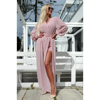 Dámský overall Elegantní dámský overal Willaza s dlouhými rukávy Barva: Pudrová, Velikost: ONE SIZE