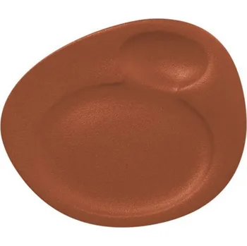 Talíř Talíř s důlkem 31 x 26,5 cm - hnědá