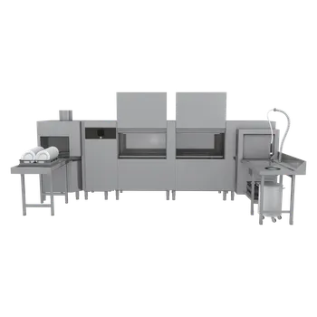 Myčka nádobí Myčka tunelová 300, studená voda, výstup vlevo, rohovýpředmytí, rohový sušící modul, rekuperace | RM - XT 300 L XTRS CTPWR XTRCO