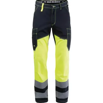 Pracovní obuv Výstražné kalhoty do pasu V-WORK Hi-Vis EN ISO 20471 - žlutá barva - velikost 48