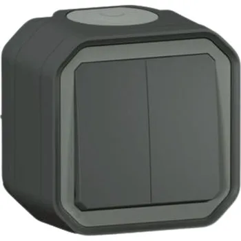 Elektrická zásuvka LEGRAND 069775L Plexo IP55 spínač č.6+6 povrchová montáž, antracit (LEGRAND 069775L)