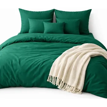 Povlečení Ložní Povlečení z mikrovlákna 160x200 + 2 povlaky na polštáře na zip – lahvově zeleň