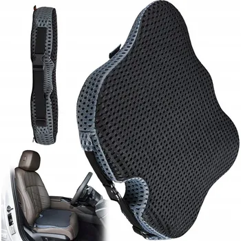 Polštář Černý Polštář na Židli s Paměťovou Pěnou, Nastavitelný a Ortopedický se Zipem