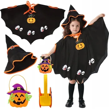 Karnevalový kostým Kostým pláštěnka netopýr dýně duch klobouk košík na Halloween 7BL