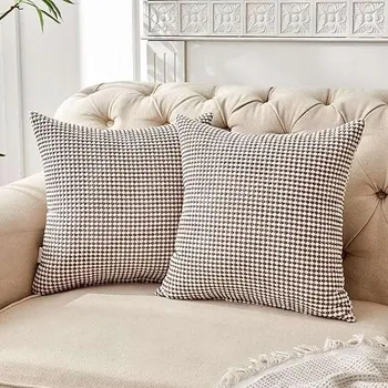 Povlak na polštářek Dekorační povlak na polštáře 50 x 50 cm vzor v šachovnici, sada 2 ks