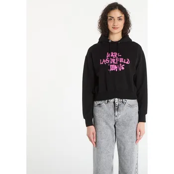 Dámská mikina Mikina Karl Lagerfeld Jeans Reg Graffiti Hoodie Black L