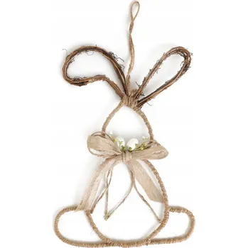 Obraz Dekorace RABI - zajíček z jutového provázku, 26x40 cm, HOM