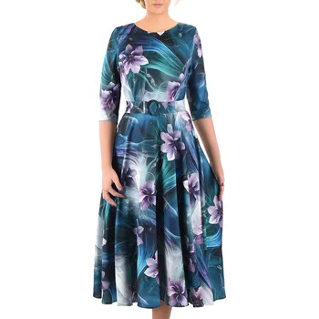 Dámské šaty Klasické midi koktejlové šaty Carla Moreno velikost 44