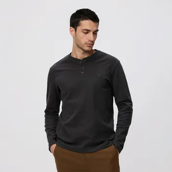 Reserved - Halenka slim fit s dlouhými rukávy - antracitová - 600IO-86X - 600IO-86X-XXL