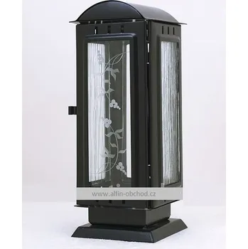 Lucerna Lucerna, lampa na hrob - oblá střecha - černá