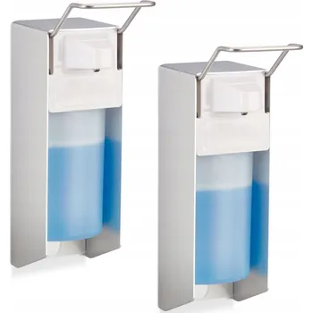 Dávkovač mýdla Nástěnný dávkovač mýdla Relaxdays Elbow 500 ml šedý