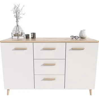 Komoda Komoda Per La Vita bílá skandinávská se 3 zásuvkami, laminovaná matná deska