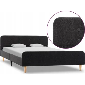 Postel Rám postele tmavě šedý 208 x 124 x 63 cm, vhodný pro matraci 120 x 200 cm