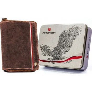Peněženka Peterson pánská peněženka z přírodní kůže hnědá PTN 340P-01 HUNTER - muž