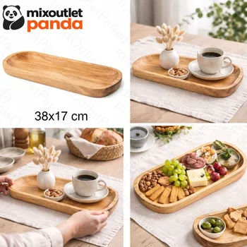 Podnos, tác z teakového dřeva 38x17x3,5 cm