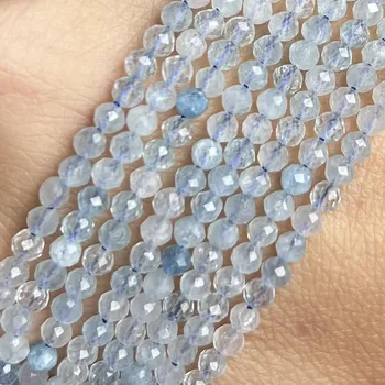 Korálek Akvamarín, fasetovaný, 3 mm, balení 5 ks