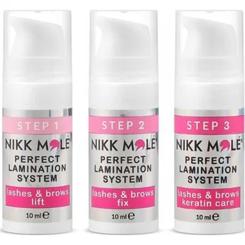 Péče o řasy a obočí Sada na laminaci obočí a řas Nikk Mole Č. 1, 2, 3 po 10 ml