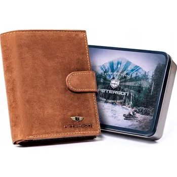 Peněženka Pánská peněženka Peterson z pravé hnědé kůže s RFID