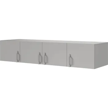 Šatní skříň BRN1 4D Nástavec na skříň, kolekce BRAGA- platinová šedá, kovové úchyty, 200 x 40 x 60,5 cm