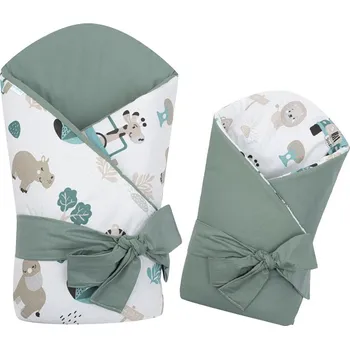 Dětské zboží Oboustranná dětská zavinovačka New Baby Safari II 80x80 cm mint