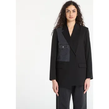 Dámský kabát Kabát Karl Lagerfeld Jeans Mixed Denim Blazer Washed Black/ Black S