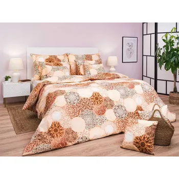 Povlečení Francouzské bavlněné povlečení 240x200, 2x 70x90 KOMFORT Mandala béžová