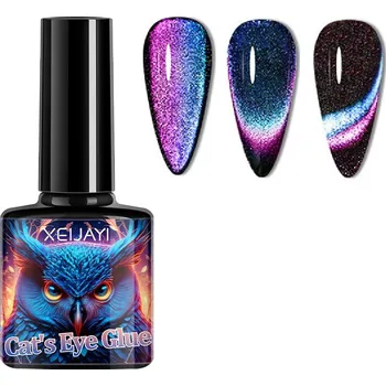 Lak na nehty 7,3ml Magnetický hybridní lak kočičí oko Cat Eye modro-růžový 03