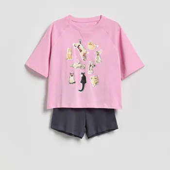 Reserved - Dvoudílná pyžamová souprava s potiskem - růžová - 626IN-30X - 626IN-30X-U98