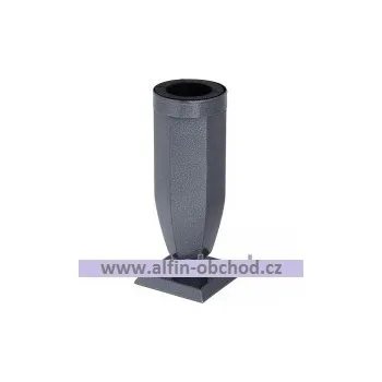 Smuteční dekorace Váza na postavení zaoblená s kroužkem starostříbro