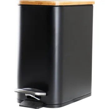 Odpadkový koš Ridder Amara Odpadkový nášlapný koš 5 L, černá/bambus, 2244610 (276312) RIDDER