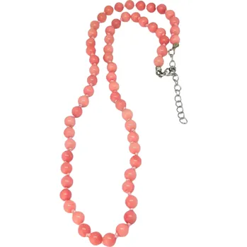 Náhrdelník Jadeit růžovobroskvový náhrdelník s chirurgickou ocelí
