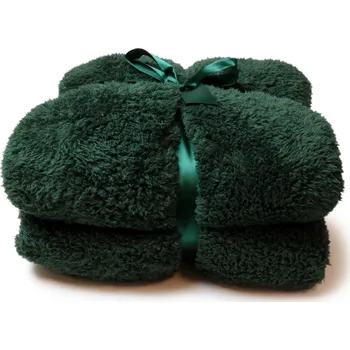 deka Unique Living, Holandsko Unique Living - Heboučká deka Teddy tmavě zelená - 150 × 200 cm Barva: jako na obrázku, Velikost: 150x200