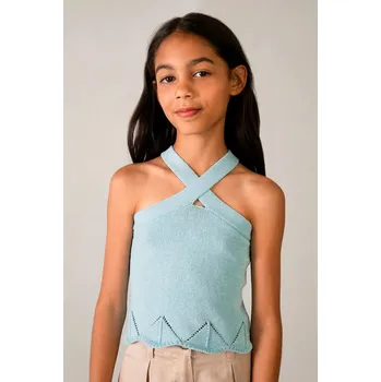 Dívčí svetr Dětský top Mayoral 6024.8D.Junior.PPY2 tyrkysová 66X, vel. 162