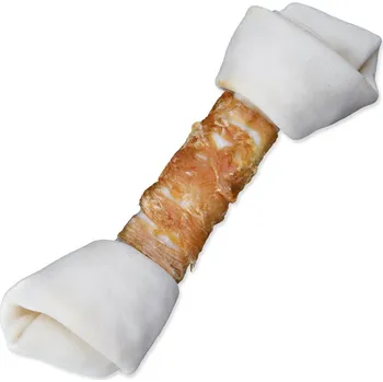 Pamlsek pro psa Pochoutka Trixie DentaFun buvolí kůže obalená kuřecím, kost 25cm 220g